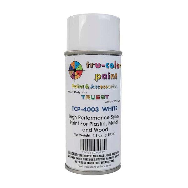 Gloss WHITE 4.5 oz Spray Can Tru-Color Paint DISCONTINUED WHEN SOLD OUT-with color swatch-Arizona Hobbies