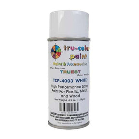 Gloss WHITE 4.5 oz Spray Can Tru-Color Paint DISCONTINUED WHEN SOLD OUT-with color swatch-Arizona Hobbies