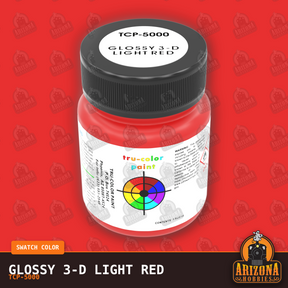 Glossy 3-D LIGHT RED 1-oz bottle (Air-brush) Tru-Color Paint-with color swatch-Arizona Hobbies