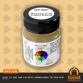 Glossy 3-D LIGHT SAND 1-oz bottle (Air-brush) Tru-Color Paint-with color swatch-Arizona Hobbies