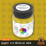 Glossy 3-D METALLIC GOLD 1-oz bottle (Air-brush) Tru-Color Paint-with color swatch-Arizona Hobbies