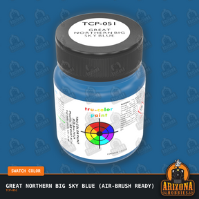 Great Northern BIG SKY BLUE 1-oz bottle (Air-brush) Tru-Color Paint-with color swatch-Arizona Hobbies
