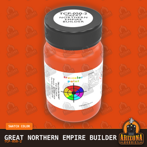 Great Northern EMPIRE BUILDER ORANGE 2-oz bottle (Air-brush) Tru-Color Paint SPECIAL ORDER ONLY-with color swatch-Arizona Hobbies