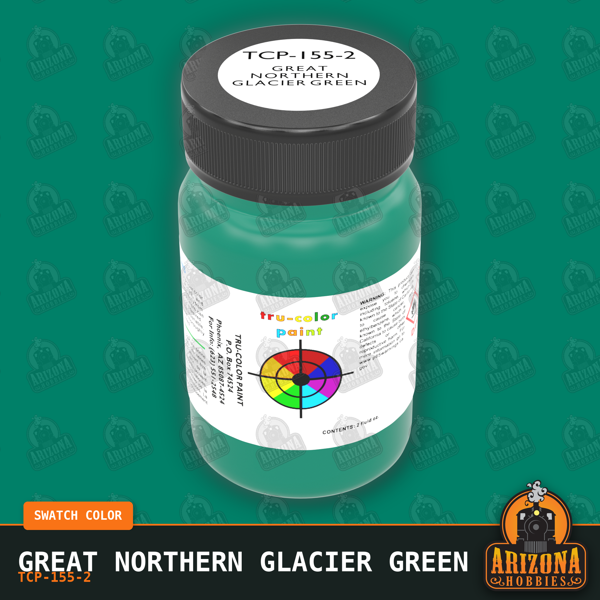 Great Northern GLACIER GREEN 2-oz bottle (Air-brush) Tru-Color Paint SPECIAL ORDER ONLY-with color swatch-Arizona Hobbies