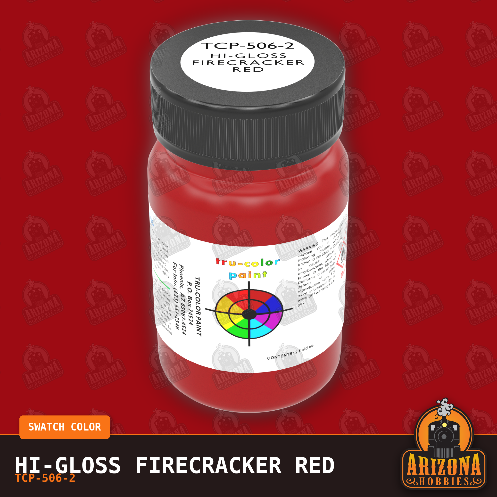 High-Gloss FIRECRACKER RED 2-oz bottle (Air-brush) Tru-Color Paint SPECIAL ORDER ONLY