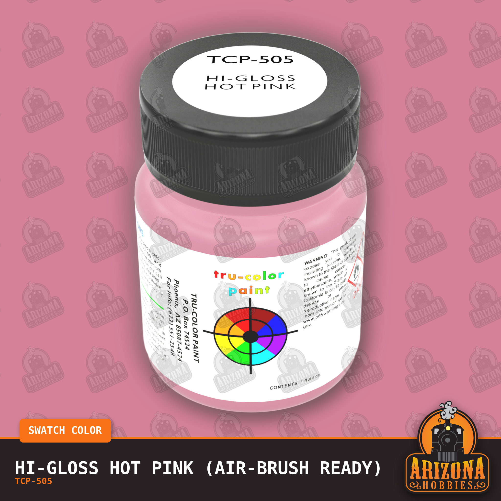 High-Gloss HOT PINK 1-oz bottle (Air-brush) Tru-Color Paint