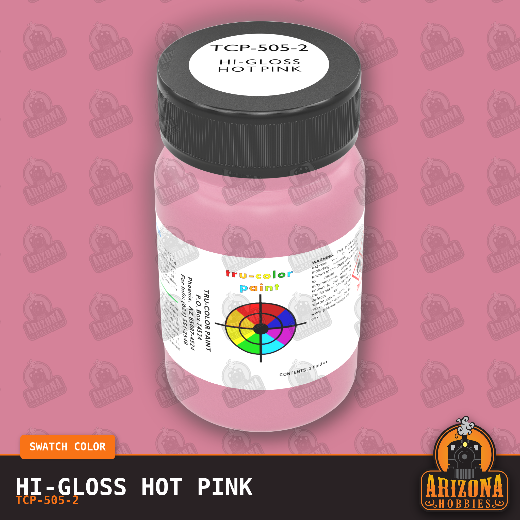 High-Gloss HOT PINK 2-oz bottle (Air-brush) Tru-Color Paint SPECIAL ORDER ONLY