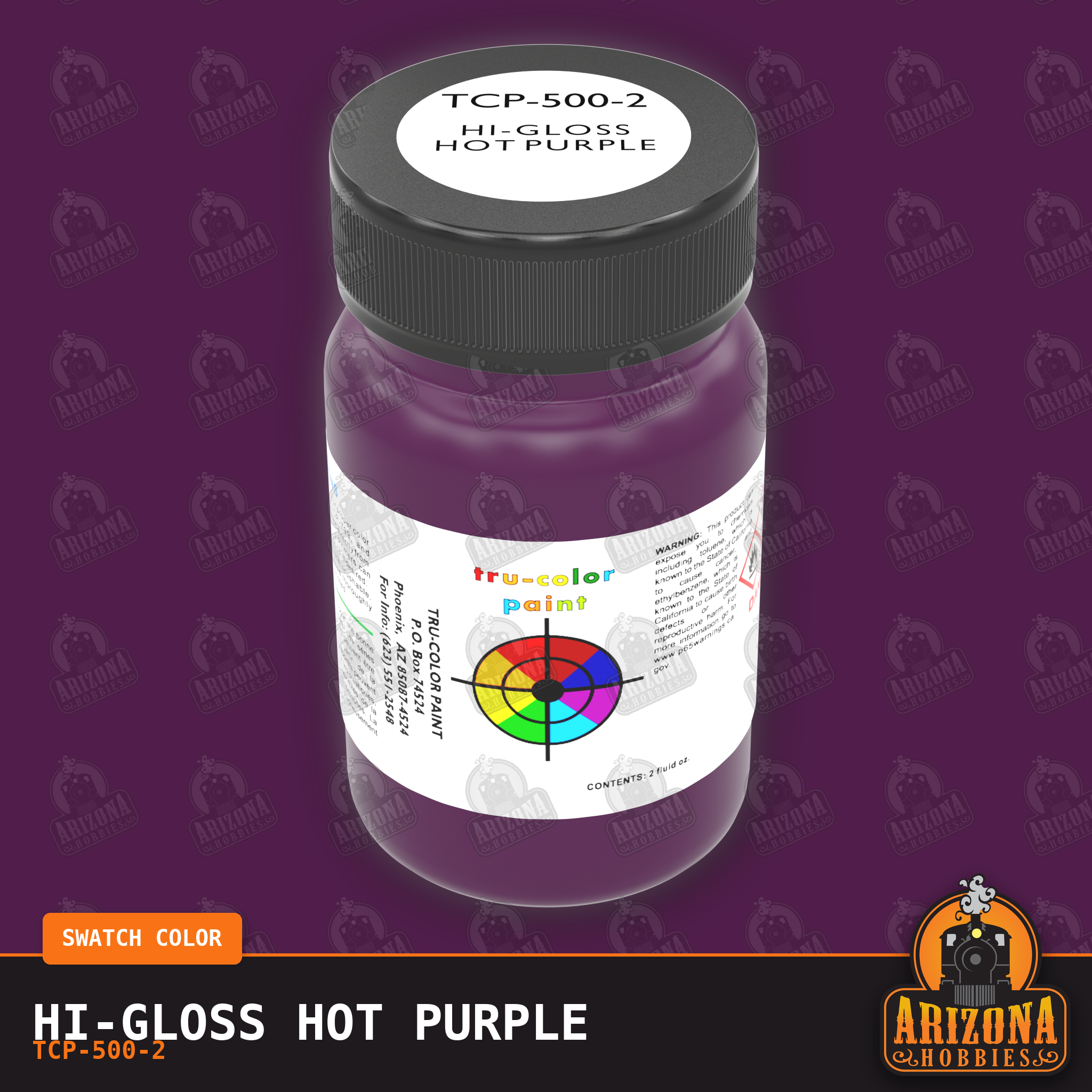 High-Gloss HOT PURPLE 2-oz bottle (Air-brush) Tru-Color Paint SPECIAL ORDER ONLY