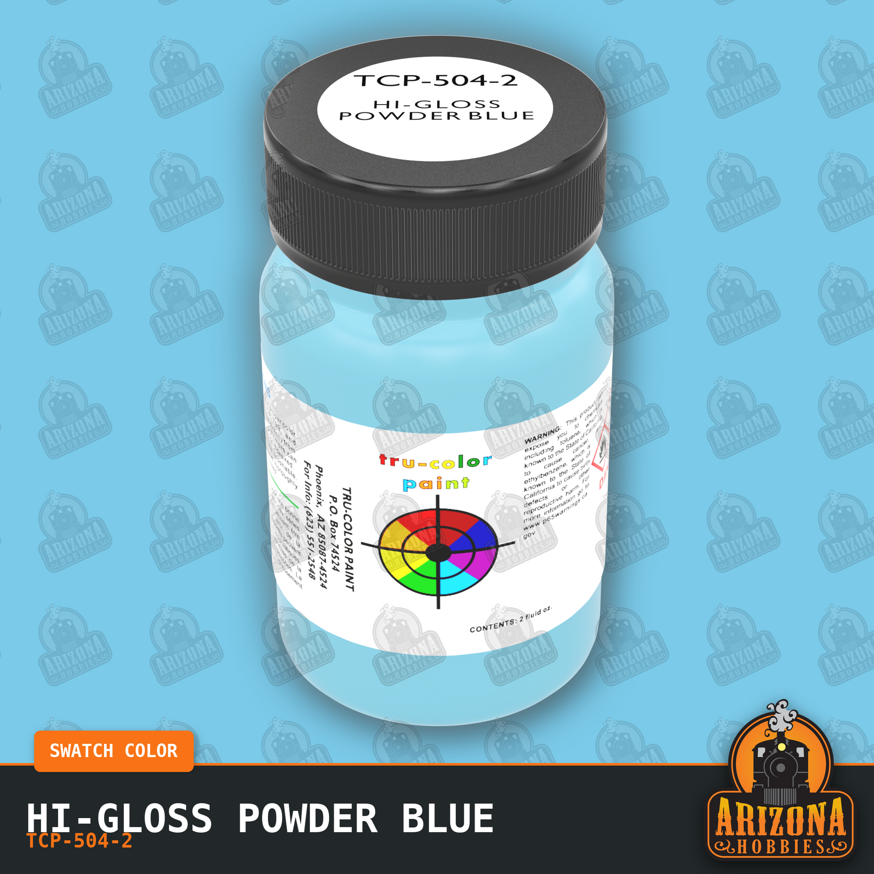 High-Gloss POWDER BLUE 2-oz bottle (Air-brush) Tru-Color Paint SPECIAL ORDER ONLY