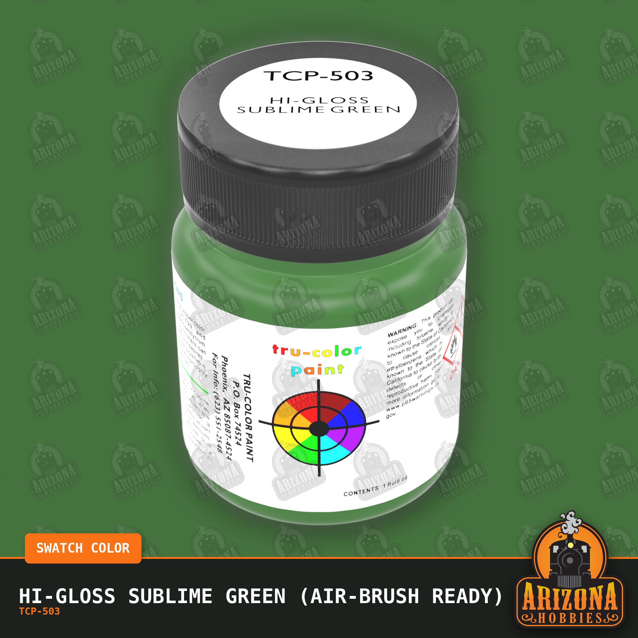 High-Gloss SUBLIME GREEN 1-oz bottle (Air-brush) Tru-Color Paint