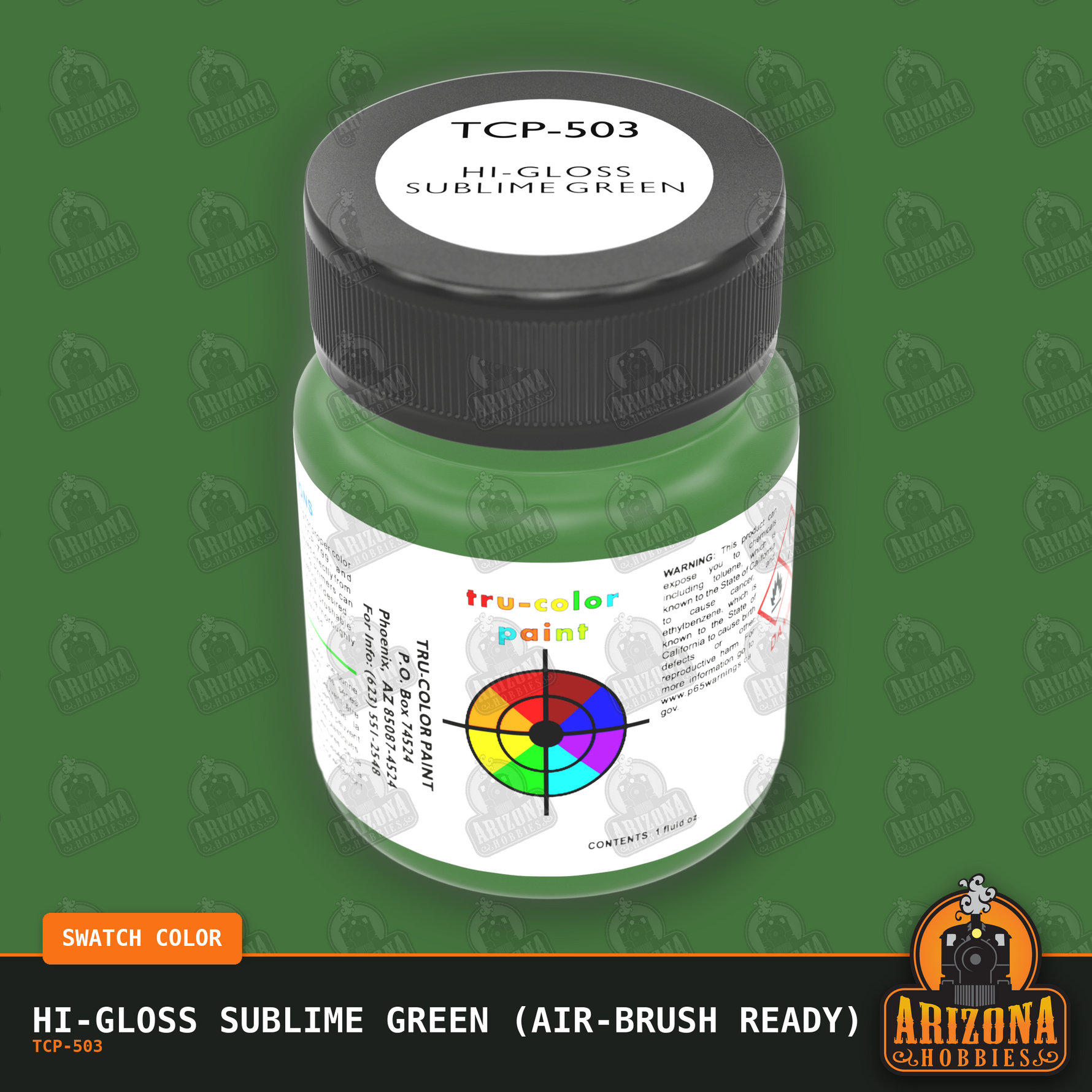 High-Gloss SUBLIME GREEN 1-oz bottle (Air-brush) Tru-Color Paint