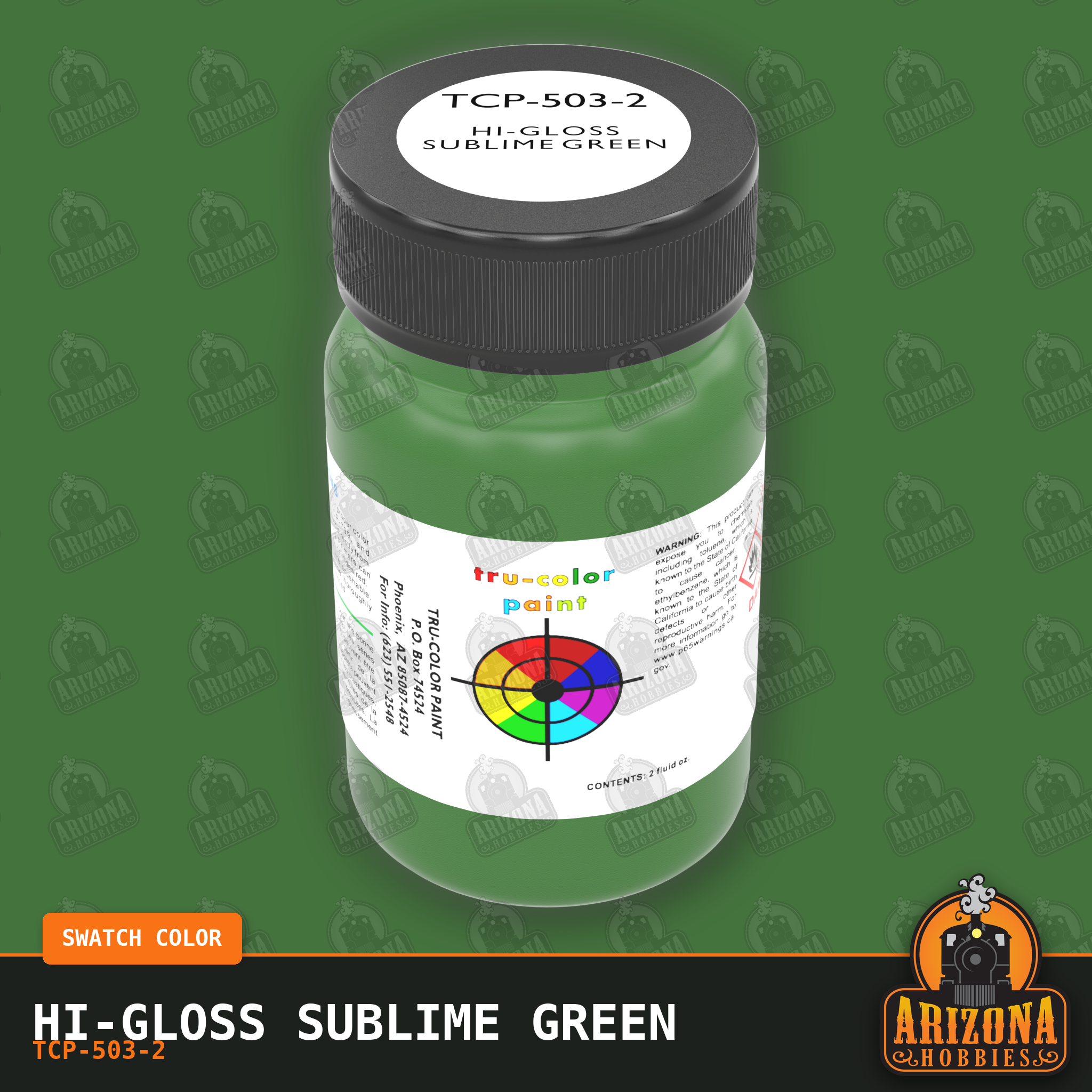 High-Gloss SUBLIME GREEN 2-oz bottle (Air-brush) Tru-Color Paint SPECIAL ORDER ONLY