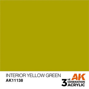 INTERIOR YELLOW-GREEN AK Interactive 3G Acrylic (.57 oz.) bottle-Arizona Hobbies