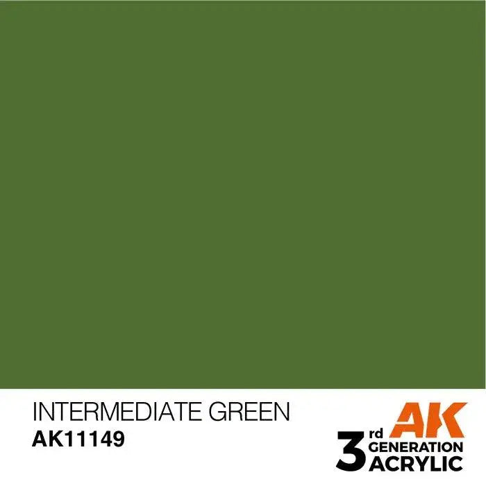INTERMEDIATE GREEN AK Interactive 3G Acrylic (.57 oz.) bottle-Arizona Hobbies