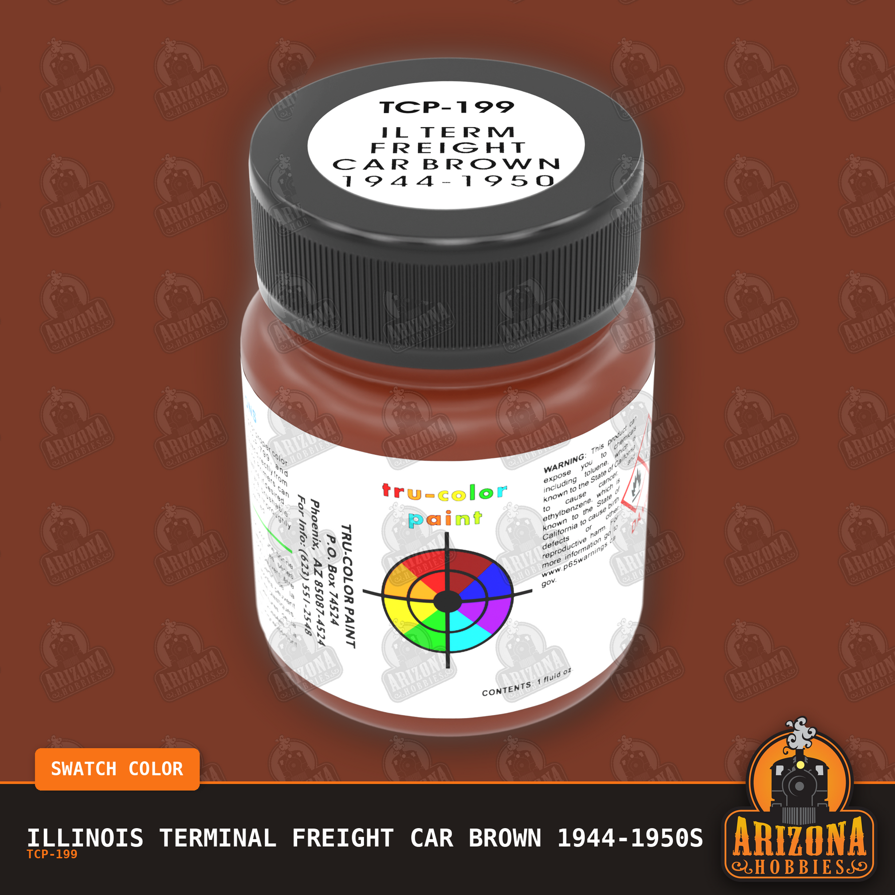Illinois Terminal FREIGHT CAR BROWN 1944-1950s 1-oz bottle (Air-brush) Tru-Color Paint SPECIAL ORDER ONLY-with color swatch-Arizona Hobbies