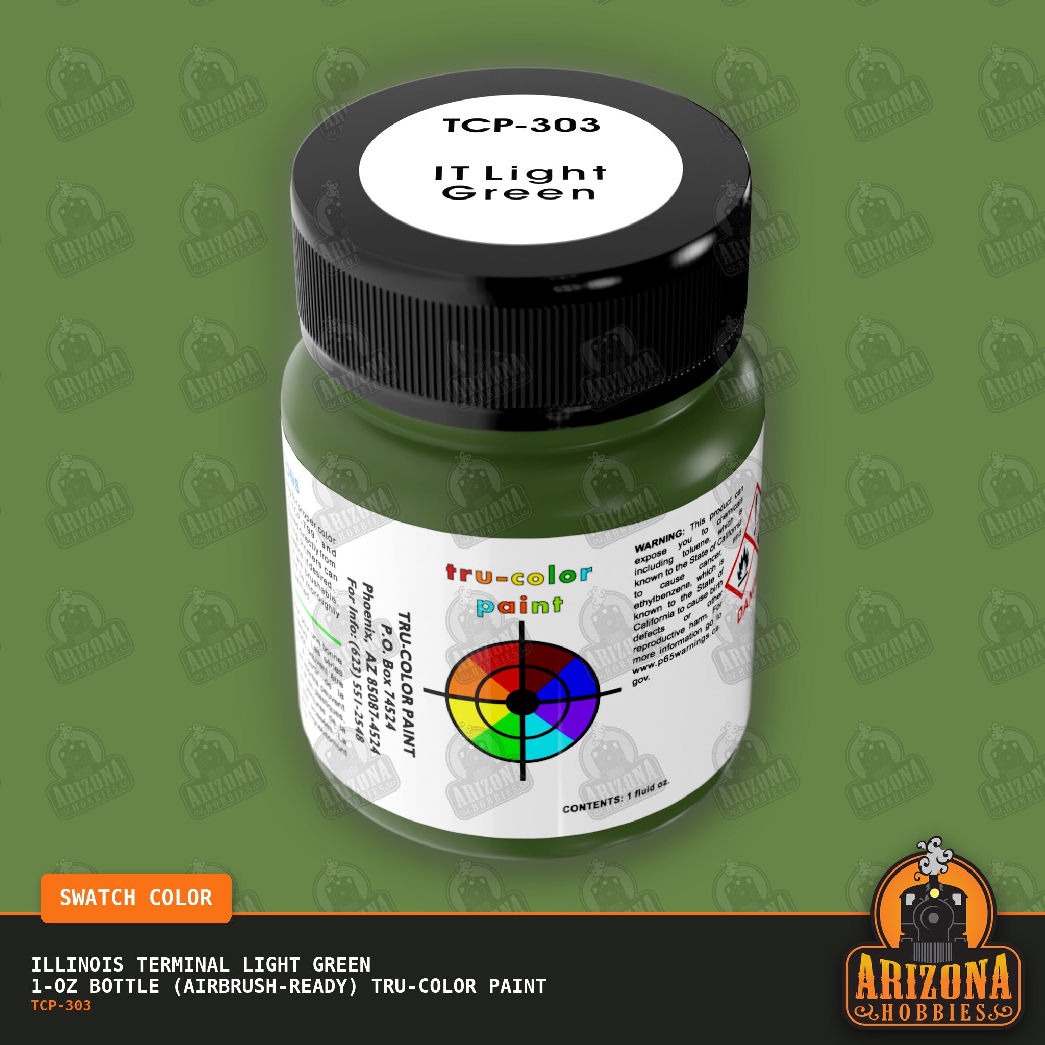 Illinois Terminal LIGHT GREEN 1-oz bottle (Air-brush) Tru-Color Paint-with color swatch-Arizona Hobbies