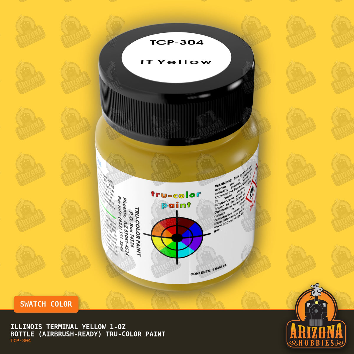 Illinois Terminal YELLOW 1-oz bottle (Air-brush) Tru-Color Paint-with color swatch-Arizona Hobbies