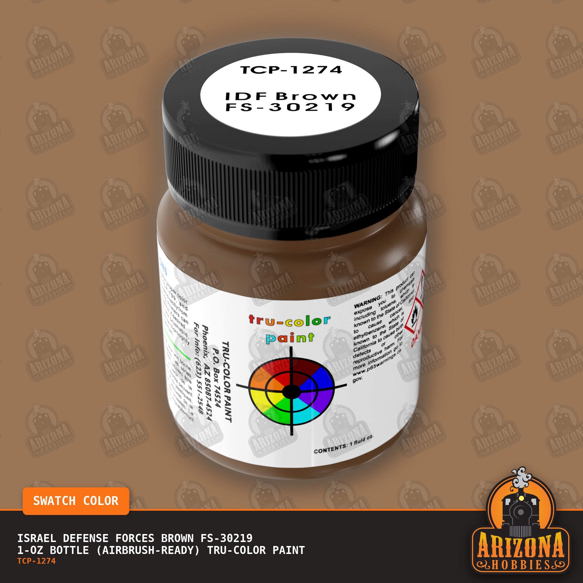 Israel Defense Forces BROWN FS-30219 1-oz bottle (Air-brush) Tru-Color Paint-with color swatch-Arizona Hobbies
