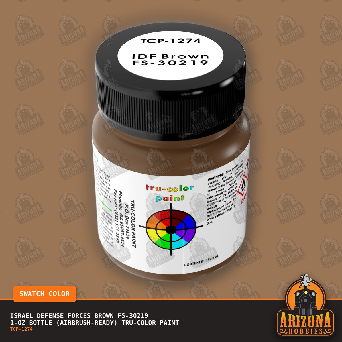 Israel Defense Forces BROWN FS-30219 1-oz bottle (Air-brush) Tru-Color Paint-with color swatch-Arizona Hobbies