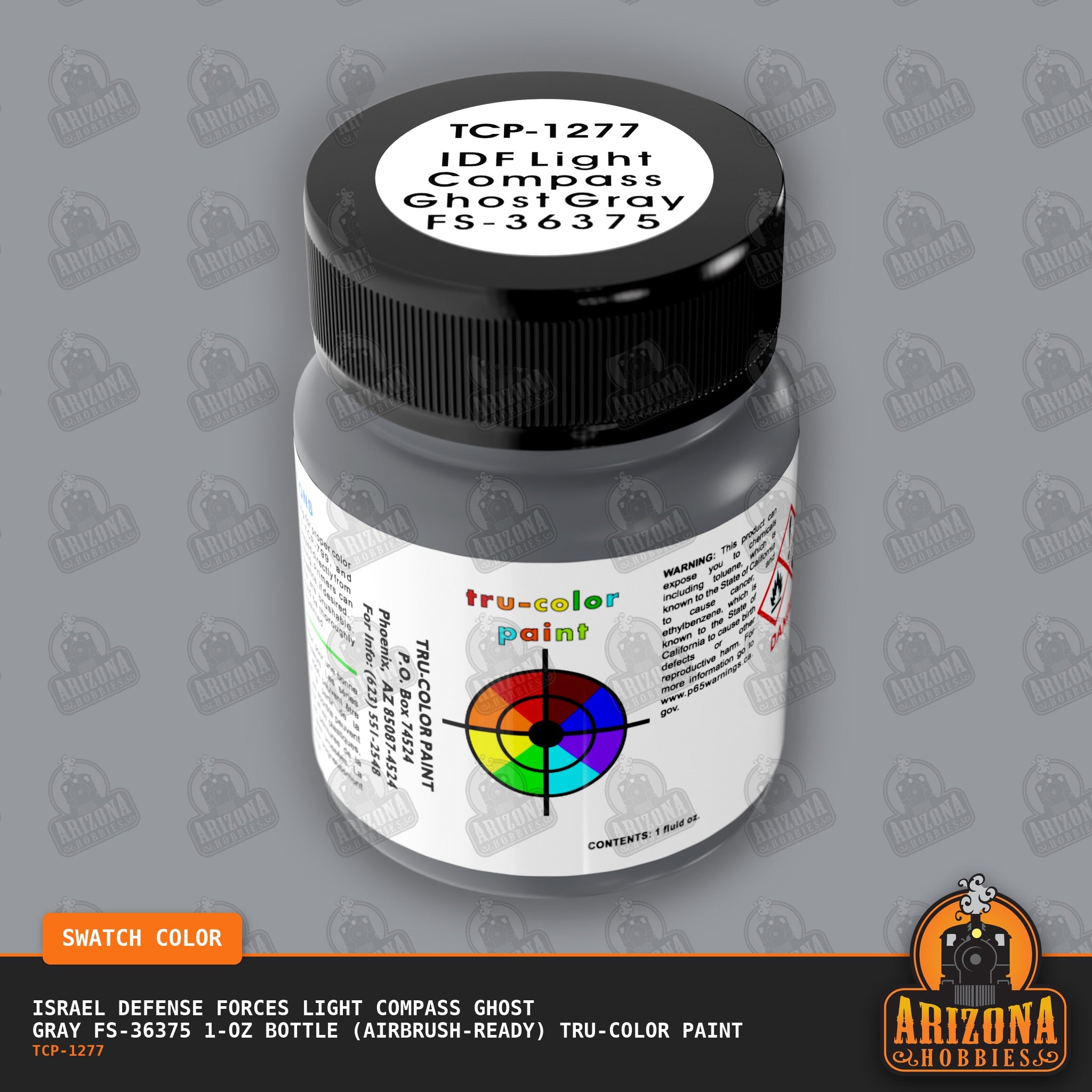 Israel Defense Forces LIGHT COMPASS GHOST GRAY FS-36375 1-oz bottle (Air-brush) Tru-Color Paint-with color swatch-Arizona Hobbies