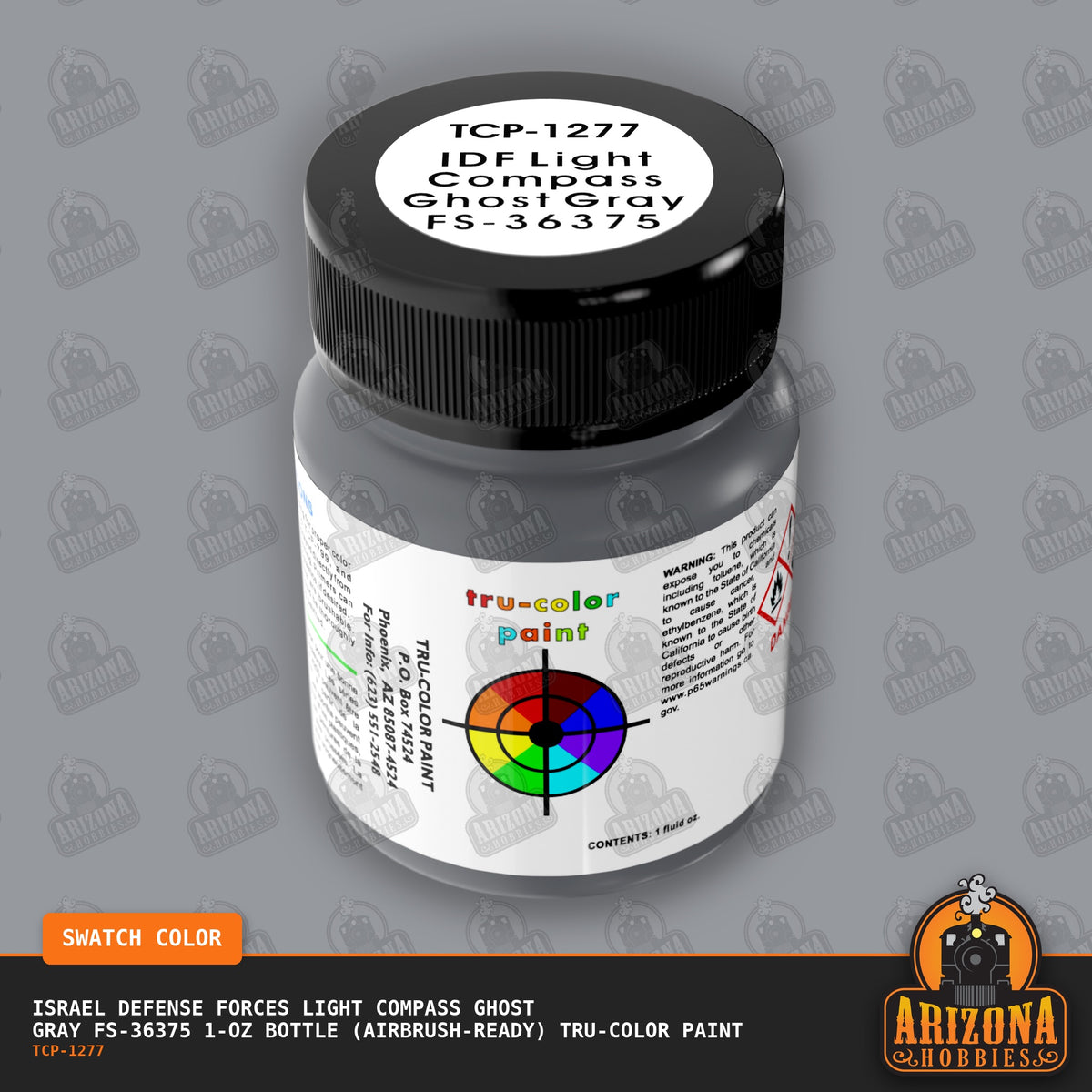 Israel Defense Forces LIGHT COMPASS GHOST GRAY FS-36375 1-oz bottle (Air-brush) Tru-Color Paint-with color swatch-Arizona Hobbies