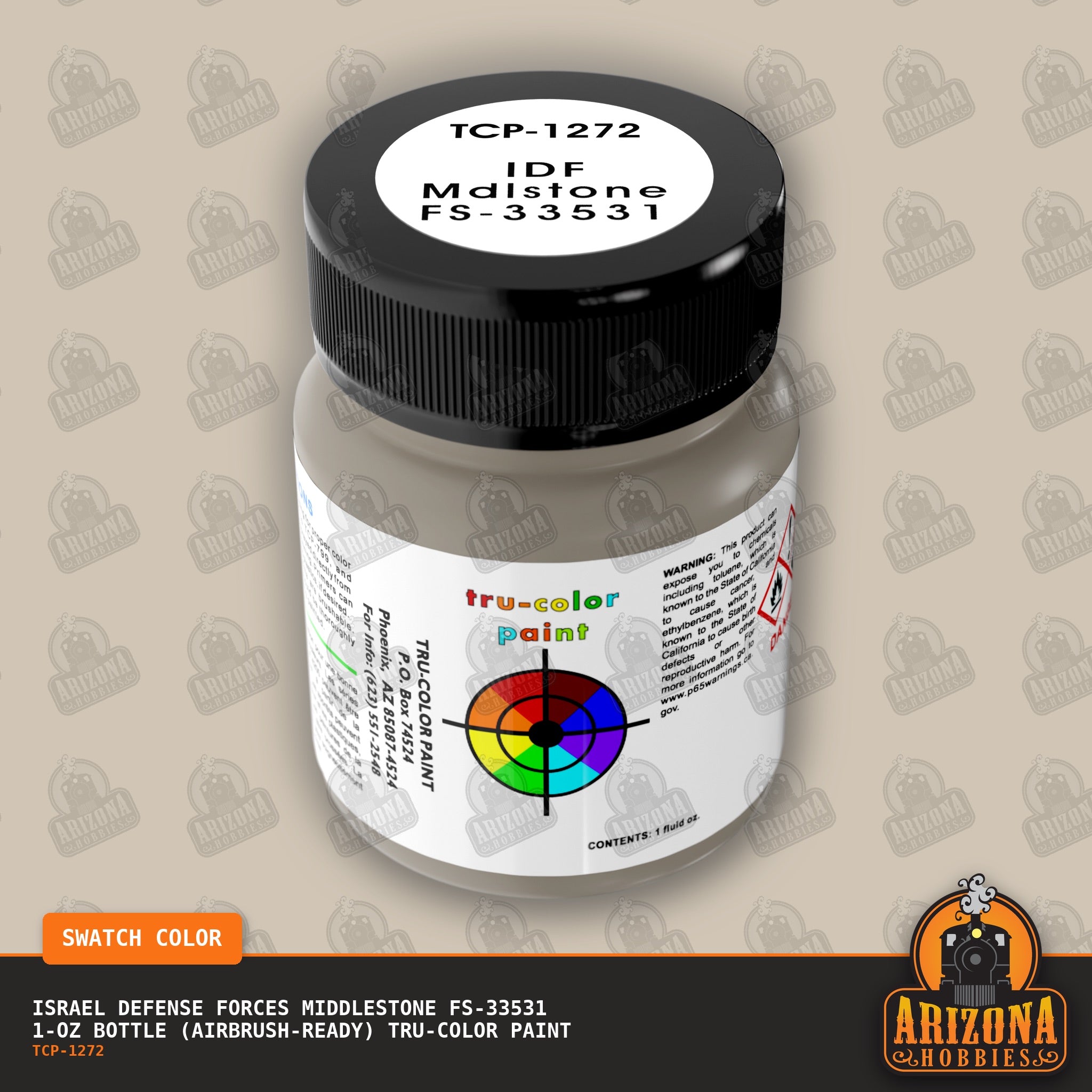 Israel Defense Forces MIDDLESTONE FS-33531 1-oz bottle (Air-brush) Tru-Color Paint-with color swatch-Arizona Hobbies