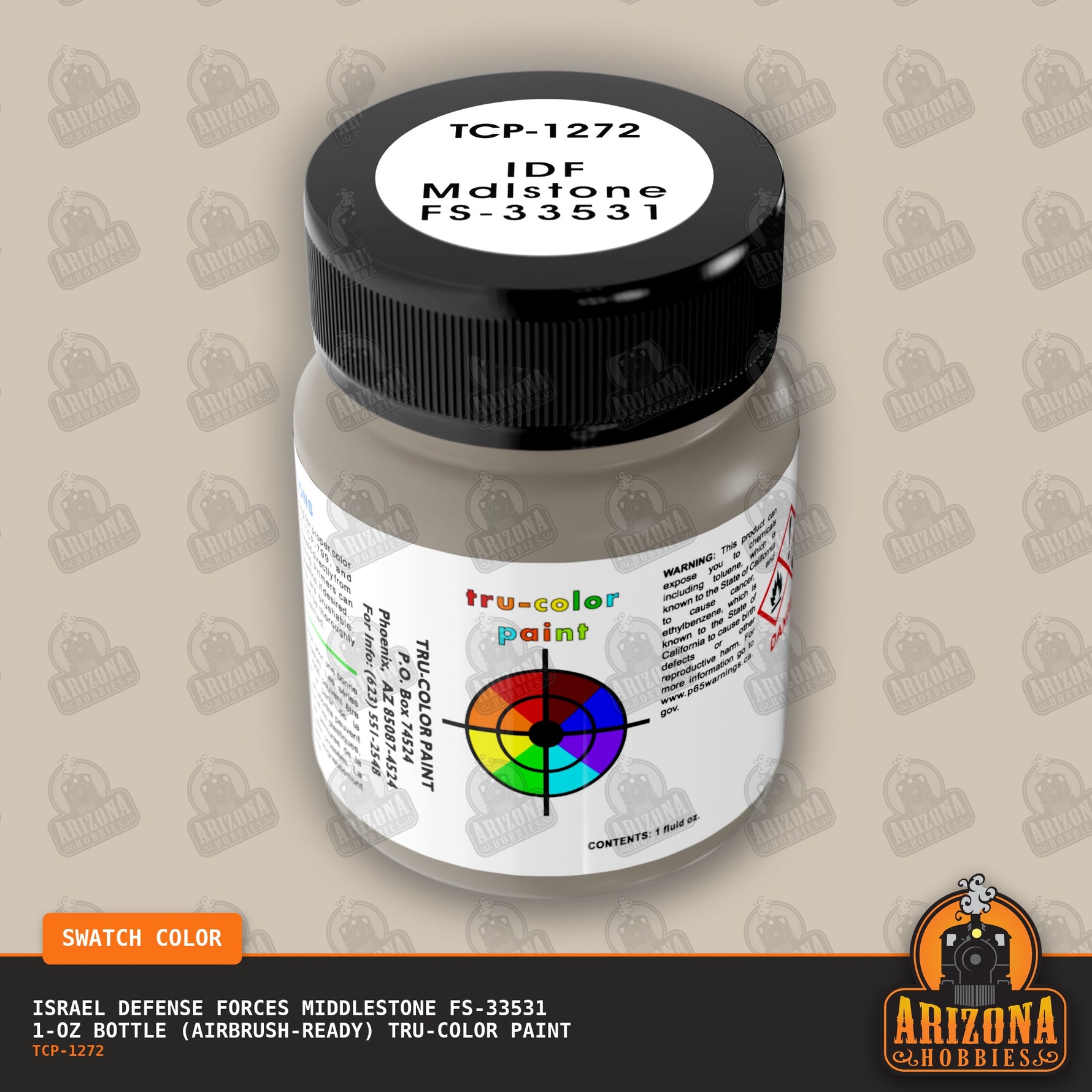Israel Defense Forces MIDDLESTONE FS-33531 1-oz bottle (Air-brush) Tru-Color Paint-with color swatch-Arizona Hobbies