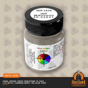 Israel Defense Forces MIDDLESTONE FS-33531 1-oz bottle (Air-brush) Tru-Color Paint-with color swatch-Arizona Hobbies