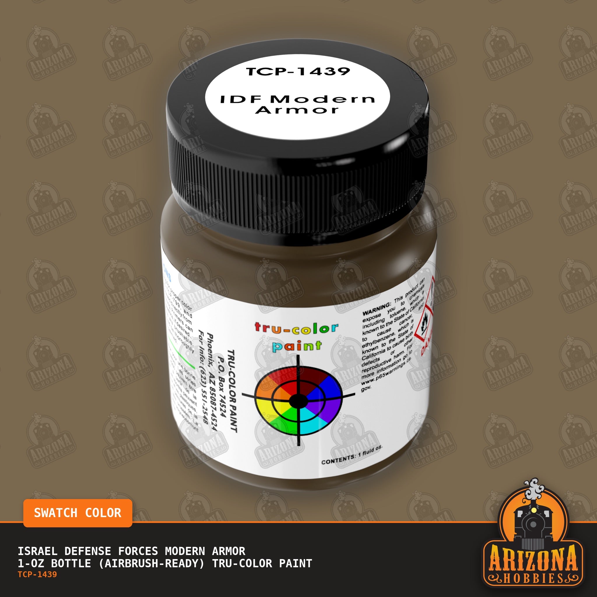 Israel Defense Forces Modern Armor 1-oz bottle (Air-brush) Tru-Color Paint-with color swatch-Arizona Hobbies