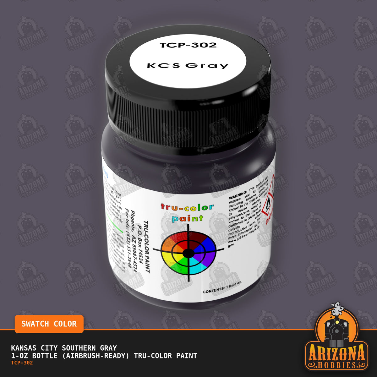 Kansas City Southern GRAY 1-oz bottle (Air-brush) Tru-Color Paint-with color swatch-Arizona Hobbies