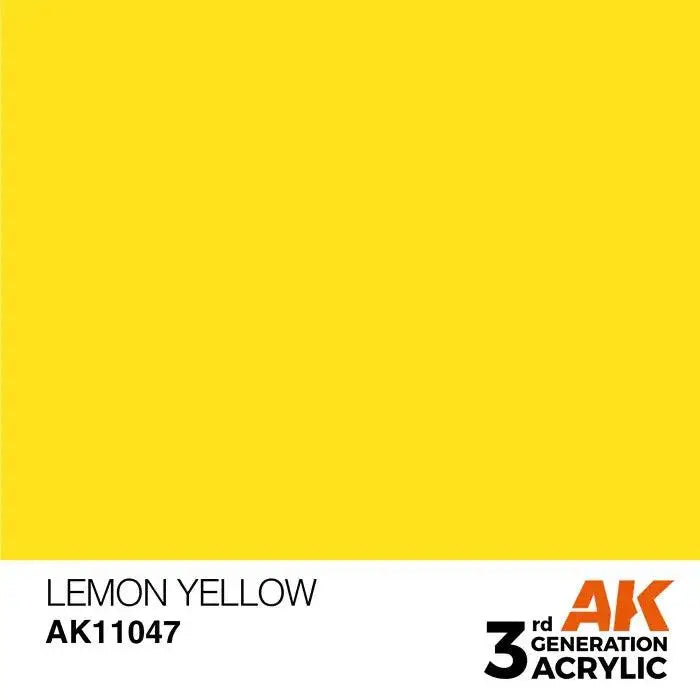 LEMON YELLOW AK Interactive 3G Acrylic (.57 oz.) bottle-Arizona Hobbies
