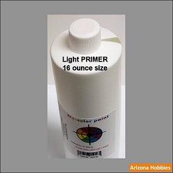 LIGHT GRAY PRIMER 16-oz bottle (Air-brush) Tru-Color Paint SPECIAL ORDER ONLY-with color swatch-Arizona Hobbies