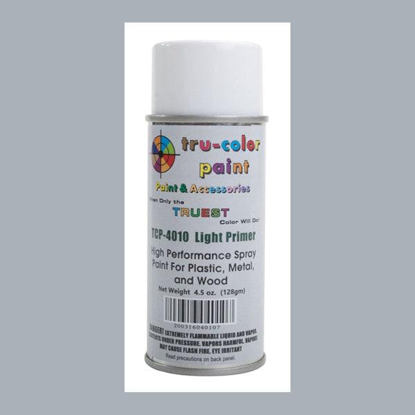 LIGHT GRAY PRIMER (Gloss) 4.5 oz Spray Can Tru-Color Paint DISCONTINUED WHEN SOLD OUT-with color swatch-Arizona Hobbies