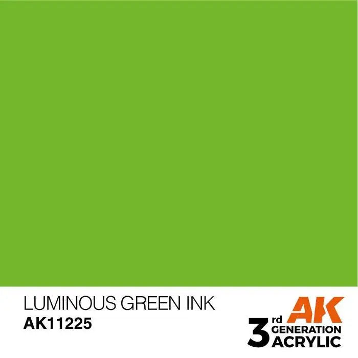 LUMINOUS GREEN INK AK Interactive 3G Acrylic (.57 oz.) bottle-Arizona Hobbies