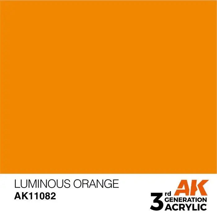 LUMINOUS ORANGE AK Interactive 3G Acrylic (.57 oz.) bottle-Arizona Hobbies