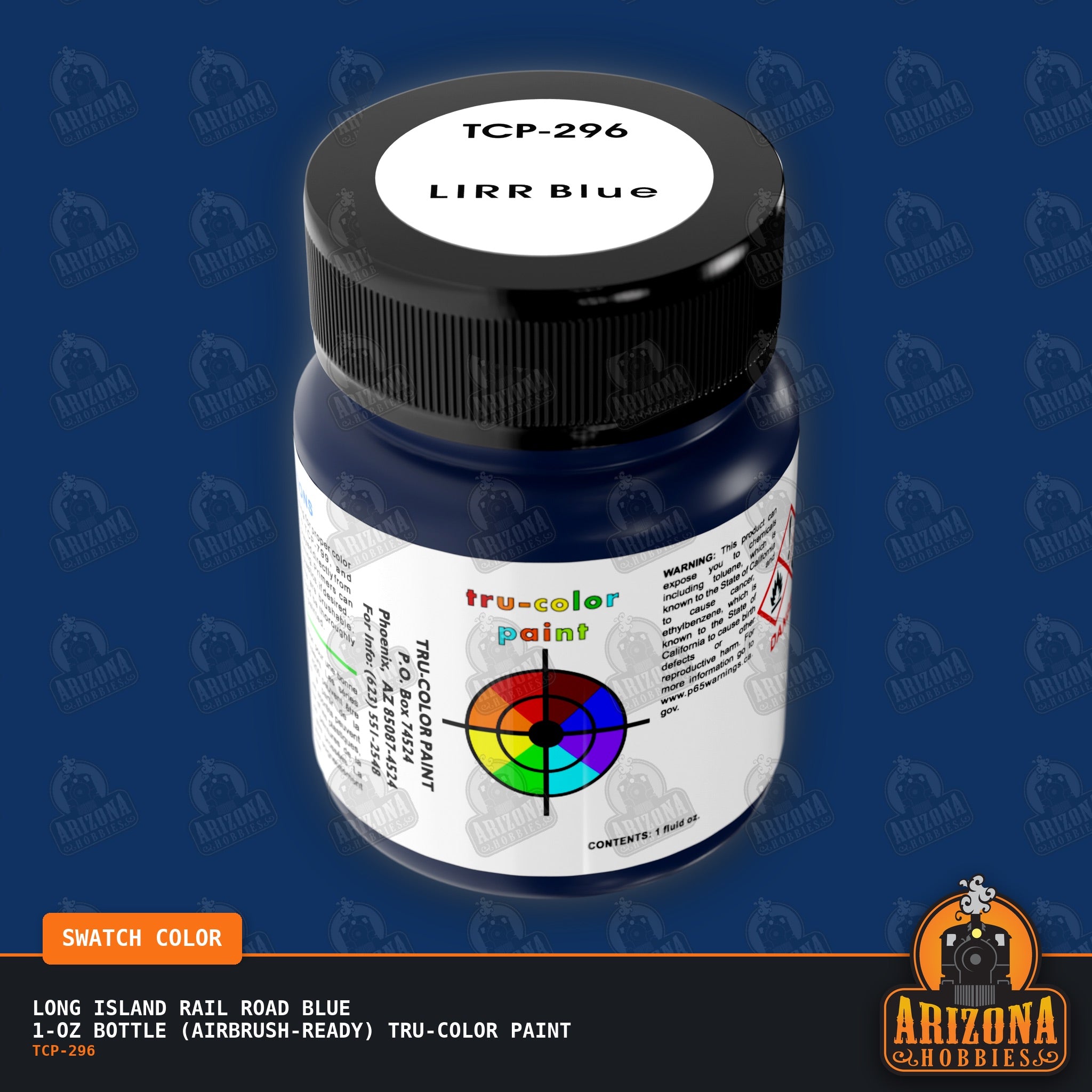 Long Island Rail Road BLUE 1-oz bottle (Air-brush) Tru-Color Paint-with color swatch-Arizona Hobbies