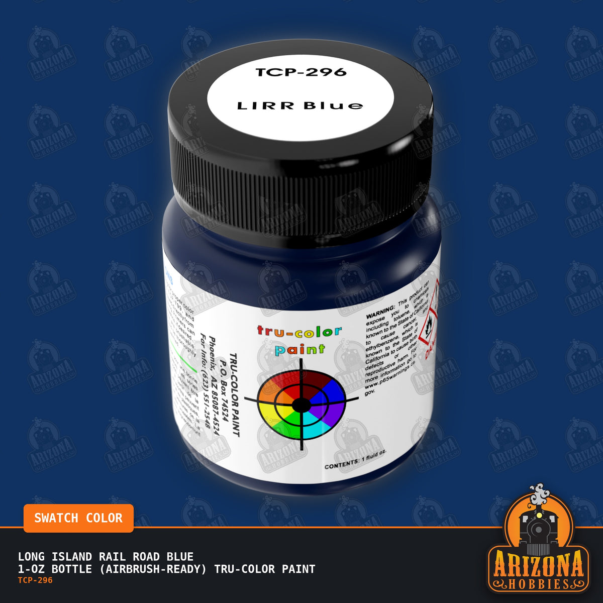 Long Island Rail Road BLUE 1-oz bottle (Air-brush) Tru-Color Paint-with color swatch-Arizona Hobbies