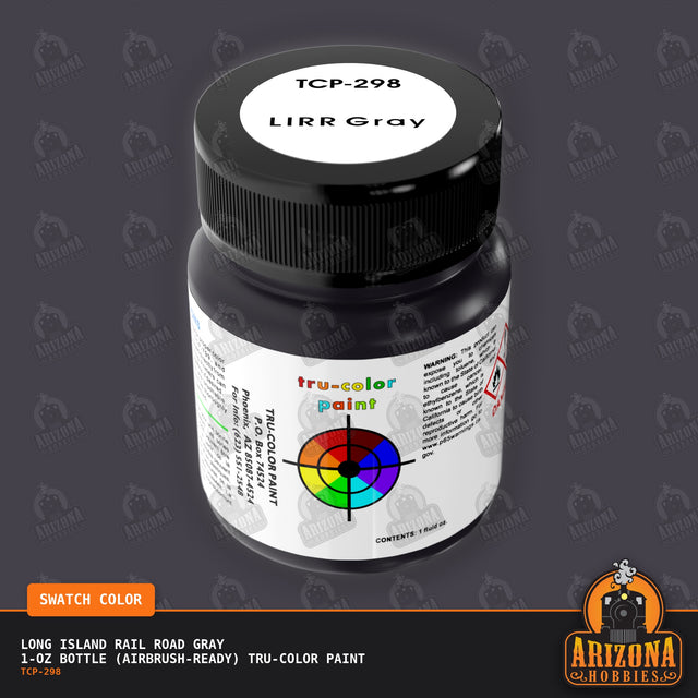 Long Island Rail Road GRAY 1-oz bottle (Air-brush) Tru-Color Paint-with color swatch-Arizona Hobbies