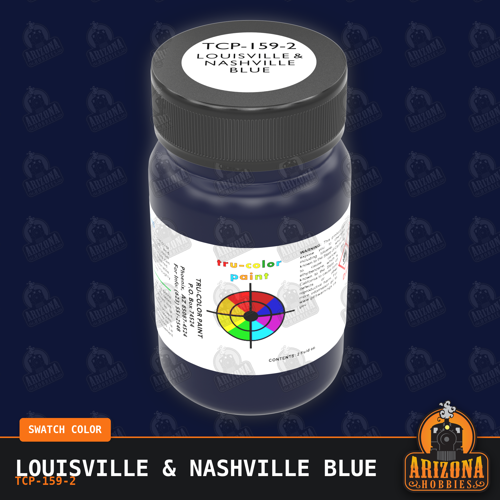 Louisville & Nashville BLUE 2-oz bottle (Air-brush) Tru-Color Paint SPECIAL ORDER ONLY-with color swatch-Arizona Hobbies