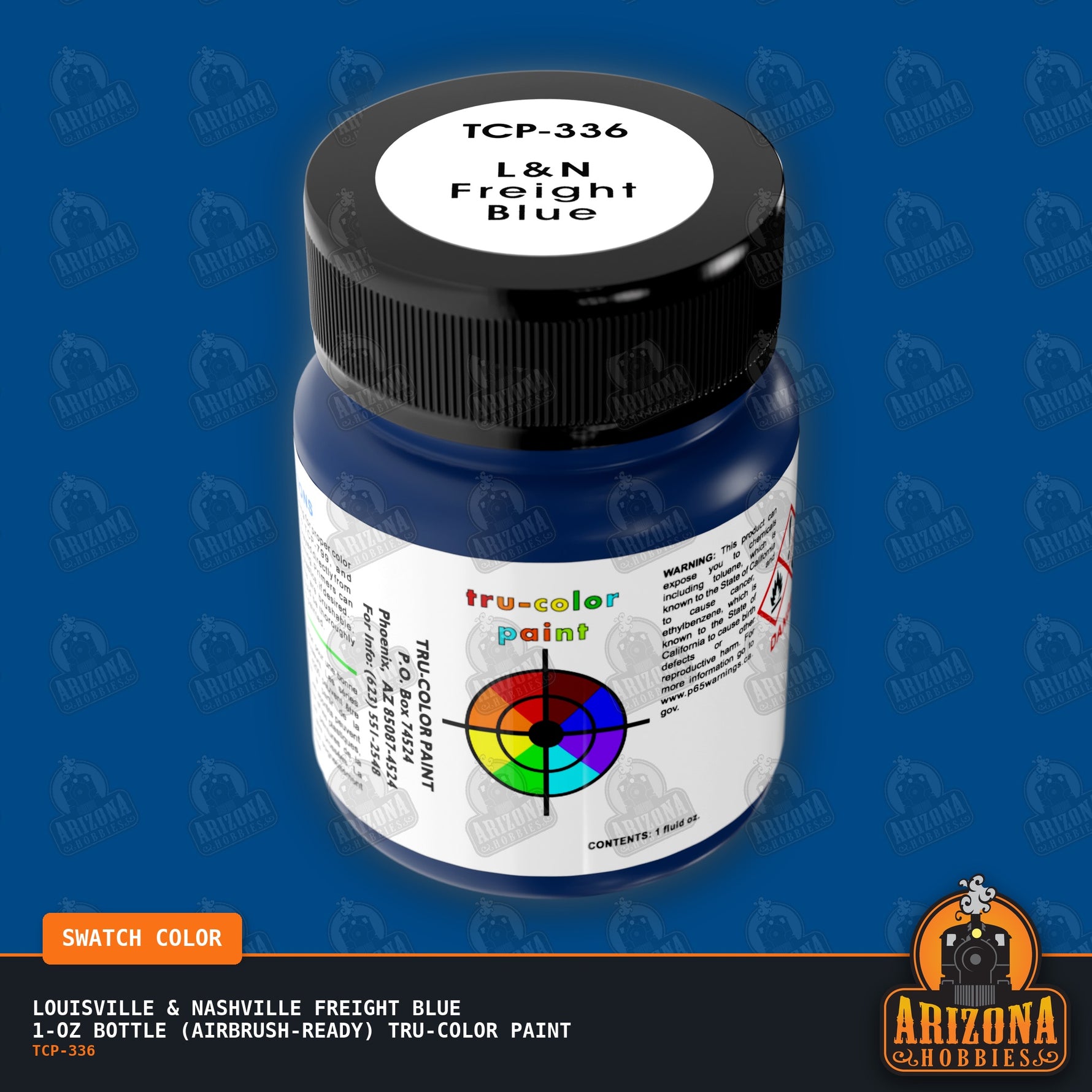 Louisville & Nashville FREIGHT BLUE 1-oz bottle (Air-brush) Tru-Color Paint-with color swatch-Arizona Hobbies