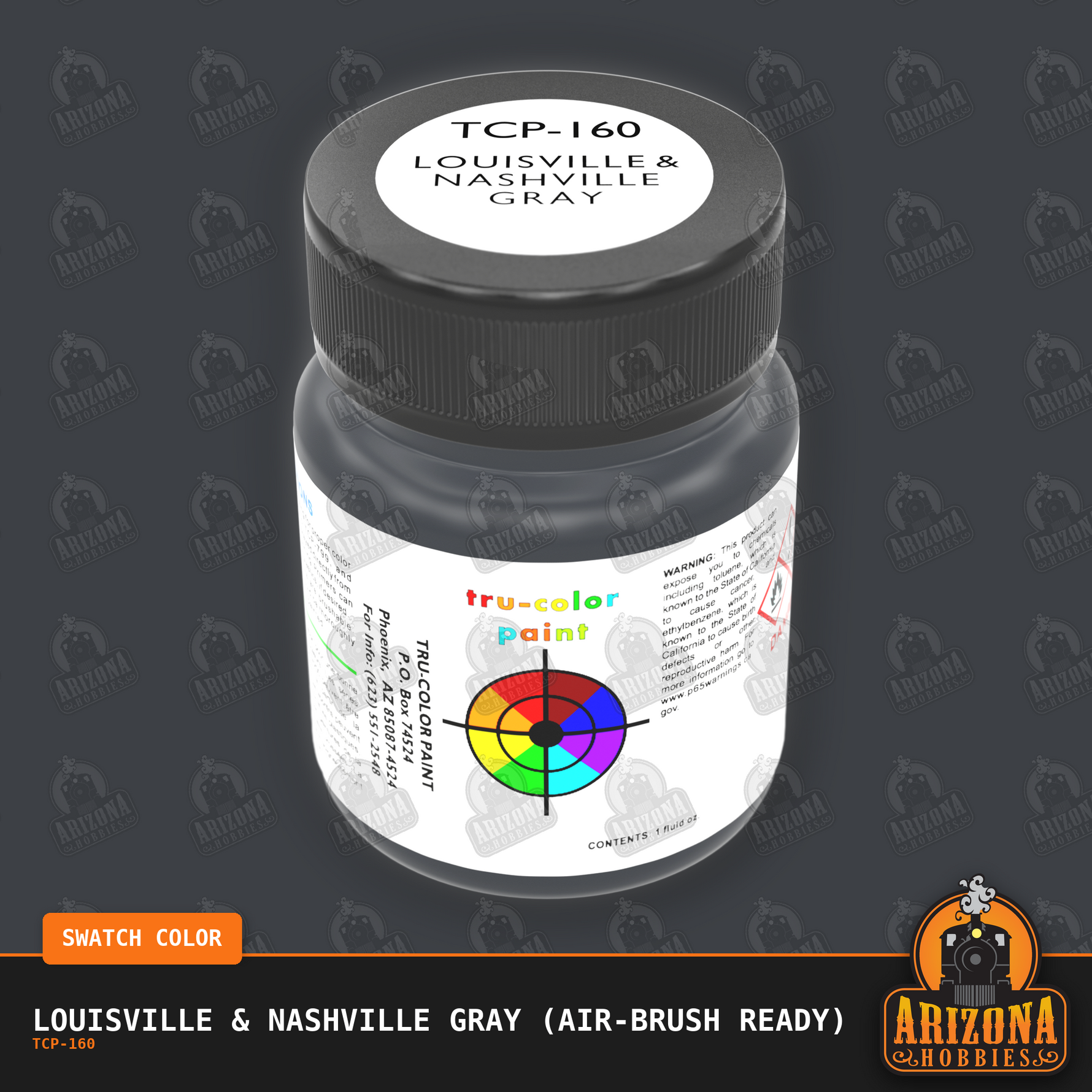 Louisville & Nashville GRAY 1-oz bottle (Air-brush) Tru-Color Paint-with color swatch-Arizona Hobbies