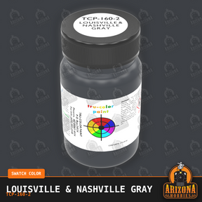 Louisville & Nashville GRAY 2-oz bottle (Air-brush) Tru-Color Paint SPECIAL ORDER ONLY-with color swatch-Arizona Hobbies