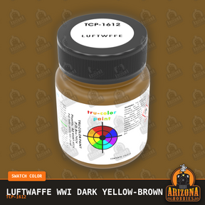 Luftwaffe WWI DARK YELLOW-BROWN 1-oz bottle (Air-brush) Tru-Color Paint SPECIAL ORDER ONLY-with color swatch-Arizona Hobbies