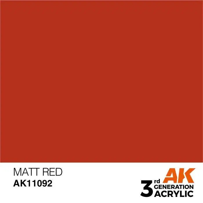 MATTE RED AK Interactive 3G Acrylic (.57 oz.) bottle-Arizona Hobbies