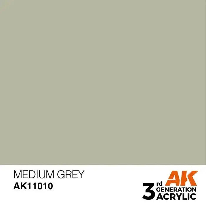 MEDIUM GREY AK Interactive 3G Acrylic (.57 oz.) bottle-Arizona Hobbies