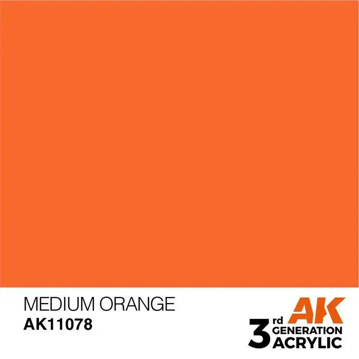 MEDIUM ORANGE AK Interactive 3G Acrylic (.57 oz.) bottle-Arizona Hobbies