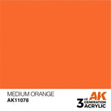 MEDIUM ORANGE AK Interactive 3G Acrylic (.57 oz.) bottle-Arizona Hobbies