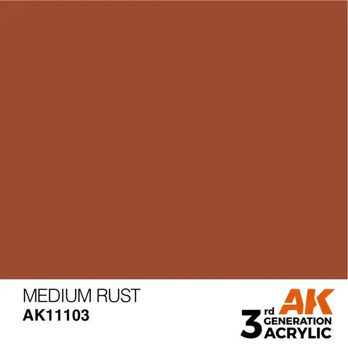 MEDIUM RUST AK Interactive 3G Acrylic (.57 oz.) bottle-Arizona Hobbies
