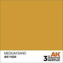 MEDIUM SAND AK Interactive 3G Acrylic (.57 oz.) bottle-Arizona Hobbies