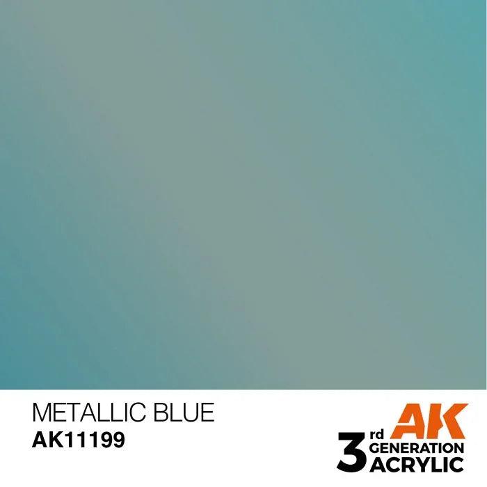 METALLIC BLUE AK Interactive 3G Acrylic (.57 oz.) bottle-Arizona Hobbies